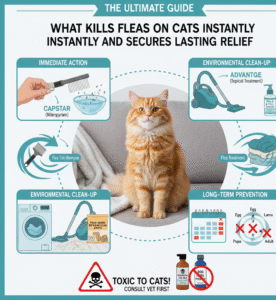 What kills fleas on cats instantly